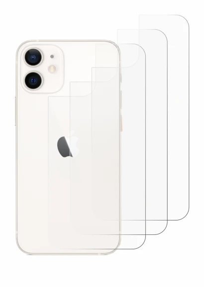 Image de l'appareil Apple iPhone 12 mini (Arrière) avec une grande variété de protections d'écran.
