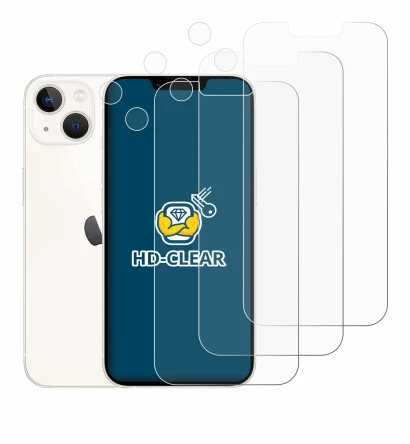 Image de l'appareil Apple iPhone 13 (Avant+Caméra) avec une grande variété de protections d'écran.