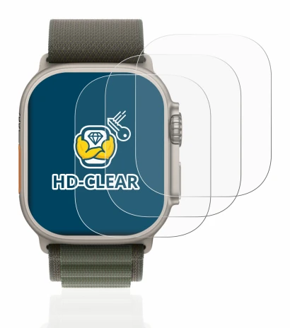 Image de l'appareil Apple Watch Ultra (49 mm) avec une grande variété de protections d'écran.