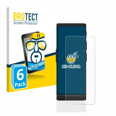 Face avant d’un emballage produit avec le logo de la marque BROTECT. À côté, l’appareil Vasco Translator V4 est représenté ave