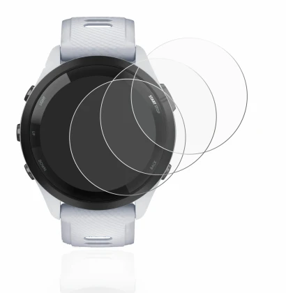 Image de l'appareil Garmin Forerunner 265 (46 mm) avec une grande variété de protections d'écran.