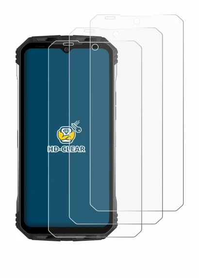 Image de l'appareil Doogee S100 avec une grande variété de protections d'écran.