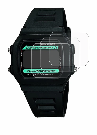 Image de l'appareil Casio W-86-1VQES avec une grande variété de protections d'écran.