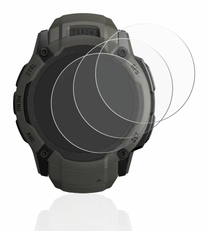 Image de l'appareil Garmin Instinct 2X Solar avec une grande variété de protections d'écran.