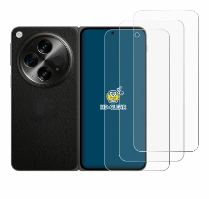 Image de l'appareil OnePlus Open avec une grande variété de protections d'écran.