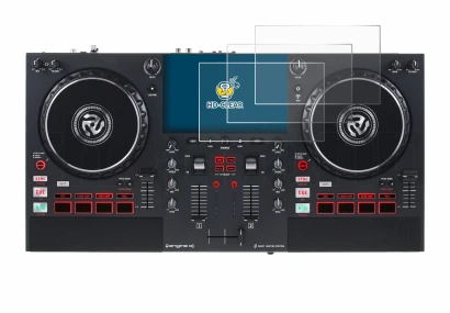 Image de l'appareil Numark Mixstream Pro+ avec une grande variété de protections d'écran.