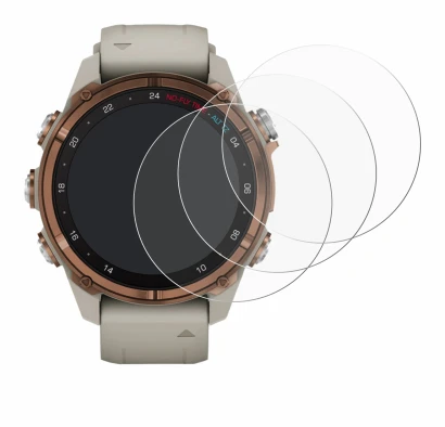 Image de l'appareil Garmin Descent Mk3 (43 mm) avec une grande variété de protections d'écran.