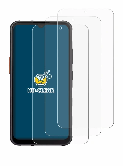 Image de l'appareil Samsung Galaxy XCover 7 avec une grande variété de protections d'écran.