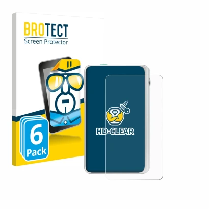 Face avant d’un emballage produit avec le logo de la marque BROTECT. À côté, l’appareil Timekettle Fluentalk T1 Mini est repré