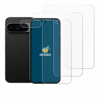 Image de l'appareil Google Pixel 9 Pro XL (Avant+Caméra) avec une grande variété de protections d'écran.