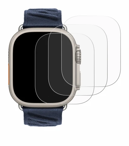 Image de l'appareil Apple Watch Hermès Ultra 2 avec une grande variété de protections d'écran.
