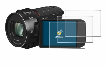 Image de l'appareil Panasonic HC-VX3 avec une grande variété de protections d'écran.