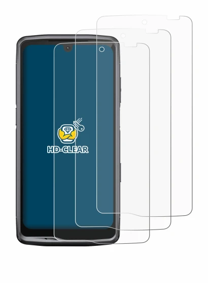 Image de l'appareil Crosscall Stellar M6 avec une grande variété de protections d'écran.