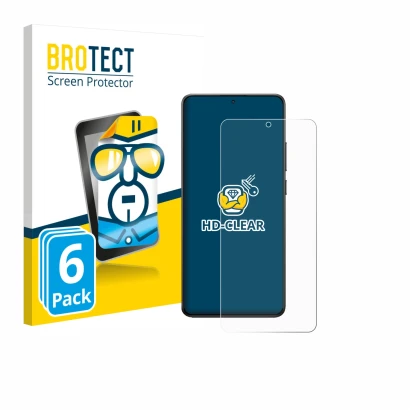 Face avant d’un emballage produit avec le logo de la marque BROTECT. À côté, l’appareil Xiaomi Poco X7 Pro est représenté avec