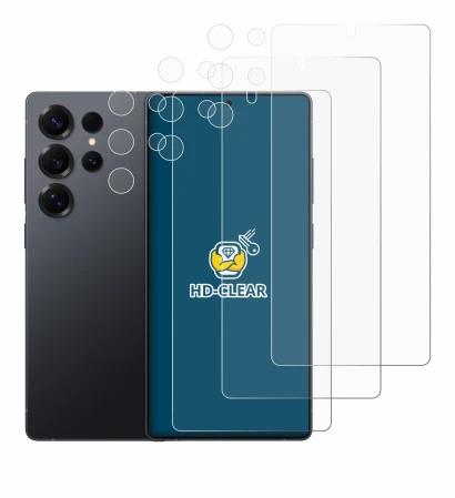 Image de l'appareil Samsung Galaxy S25 Ultra Enterprise Edition (Avant+Caméra) avec une grande variété de protections d'écran.