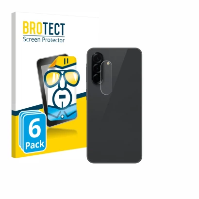 Face avant d’un emballage produit avec le logo de la marque BROTECT. À côté, l’appareil Samsung Galaxy A36 5G (Caméra UNIQUEME