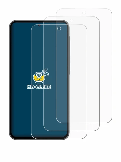 Image de l'appareil Samsung Galaxy A36 5G Enterprise Edition avec une grande variété de protections d'écran.