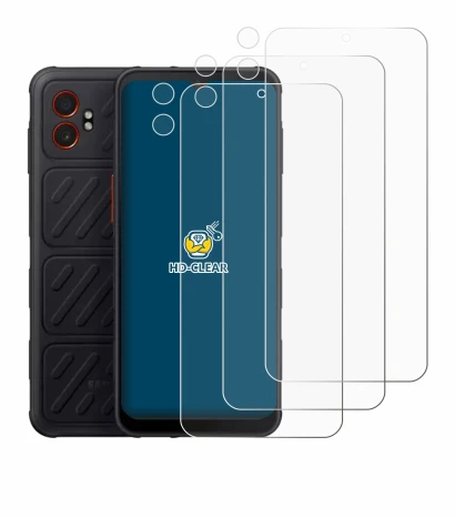 Image de l'appareil Samsung Galaxy XCover 7 Pro (Avant+Caméra) avec une grande variété de protections d'écran.