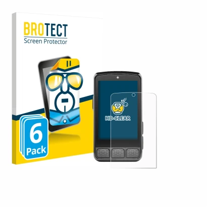 Face avant d’un emballage produit avec le logo de la marque BROTECT. À côté, l’appareil Wahoo Elemnt Roam 3 est représenté ave