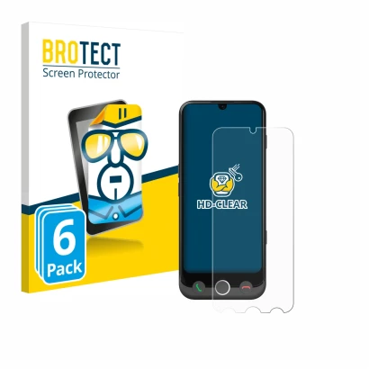 Face avant d’un emballage produit avec le logo de la marque BROTECT. À côté, l’appareil Doro Aurora A30 est représenté avec la