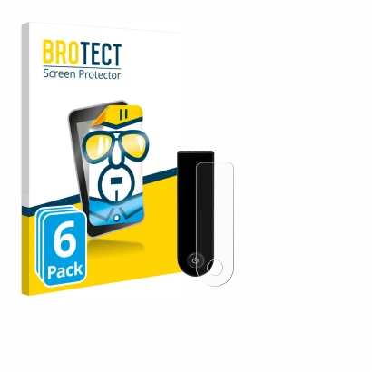 Face avant d’un emballage produit avec le logo de la marque BROTECT. À côté, l’appareil Xiaomi Electric Scooter 5 Max est repr