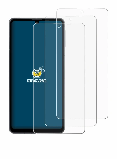 Image de l'appareil Sharp Aquos Sense 8 avec une grande variété de protections d'écran.