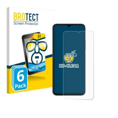 Face avant d’un emballage produit avec le logo de la marque BROTECT. À côté, l’appareil Huawei Nova Y61 est représenté avec la