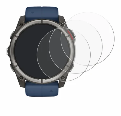 Image de l'appareil Garmin quatix 8 (51 mm) avec une grande variété de protections d'écran.