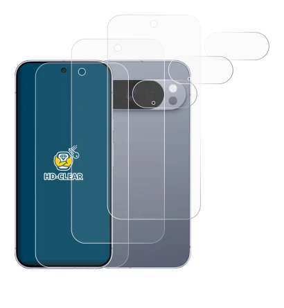 Image de l'appareil Google Pixel 10 Pro (Avant+Caméra) avec une grande variété de protections d'écran.