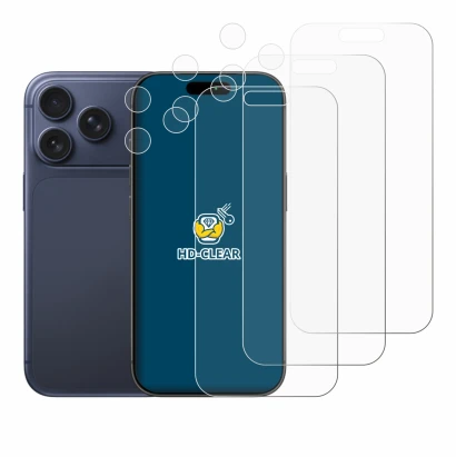 Image de l'appareil Apple iPhone 17 Pro (Avant+Caméra) avec une grande variété de protections d'écran.