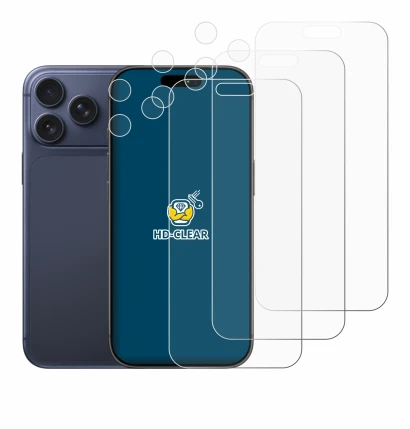 Image de l'appareil Apple iPhone 17 Pro Max (Avant+Caméra) avec une grande variété de protections d'écran.