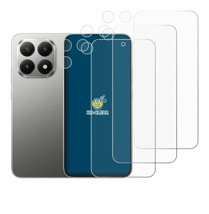 Image de l'appareil Xiaomi 15T (Avant+Caméra) avec une grande variété de protections d'écran.