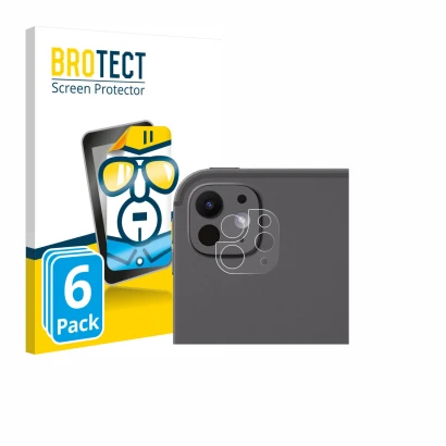 Face avant d’un emballage produit avec le logo de la marque BROTECT. À côté, l’appareil Apple iPad Pro 11" 2025 (Caméra UNIQUE