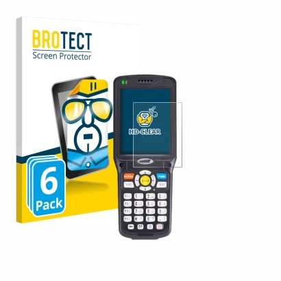 Face avant d’un emballage produit avec le logo de la marque BROTECT. À côté, l’appareil Unitech HT510 est représenté avec la p