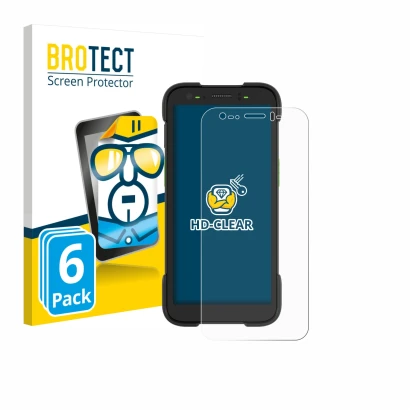 Face avant d’un emballage produit avec le logo de la marque BROTECT. À côté, l’appareil Zebra TC701 est représenté avec la pro