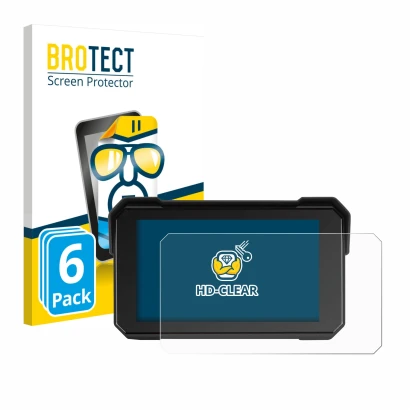 Face avant d’un emballage produit avec le logo de la marque BROTECT. À côté, l’appareil GOHHDL A4058-AM39DE-GOH 5" est représe