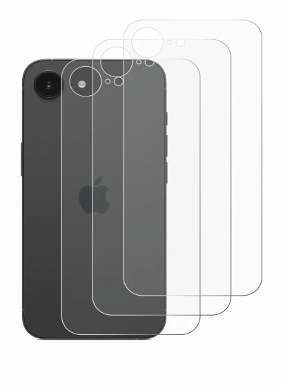 Image de l'appareil Apple iPhone 17e (Arrière) avec une grande variété de protections d'écran.