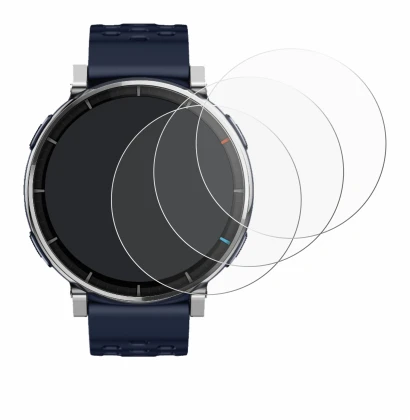 Image de l'appareil Amazfit Active 3 Premium avec une grande variété de protections d'écran.