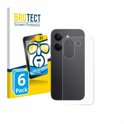 Face avant d’un emballage produit avec le logo de la marque BROTECT. À côté, l’appareil Xiaomi Poco X8 Pro (Arrière) est repré