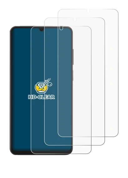 Image de l'appareil Honor X6d avec une grande variété de protections d'écran.