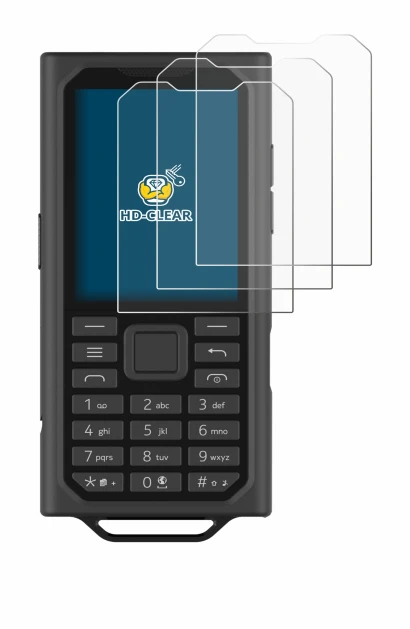 Image de l'appareil HMD Terra M avec une grande variété de protections d'écran.