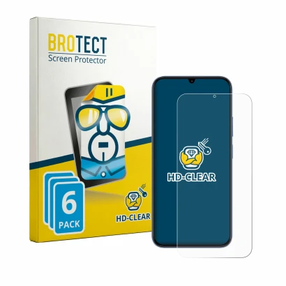 Face avant d’un emballage produit avec le logo de la marque BROTECT. À côté, l’appareil realme C100x est représenté avec la pr