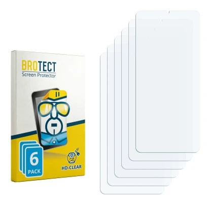 Face avant d’un emballage produit avec le logo de la marque BROTECT. À côté se trouve la protection d’écran correspondante.