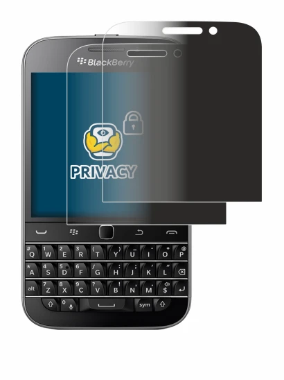 Image de l'appareil Blackberry Classic Q20 avec une grande variété de protections d'écran.