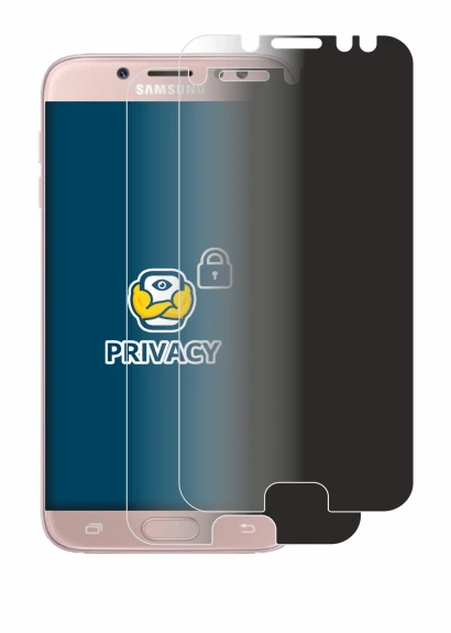 Image de l'appareil Samsung Galaxy J7 2017 avec une grande variété de protections d'écran.