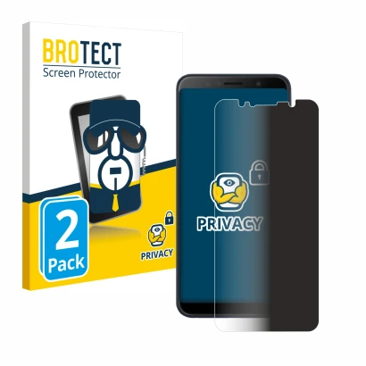 Face avant d’un emballage produit avec le logo de la marque BROTECT. À côté, l’appareil ASUS ZenFone Max Pro (M1) est représen
