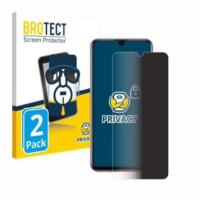 Face avant d’un emballage produit avec le logo de la marque BROTECT. À côté, l’appareil Honor 10 Lite est représenté avec la p