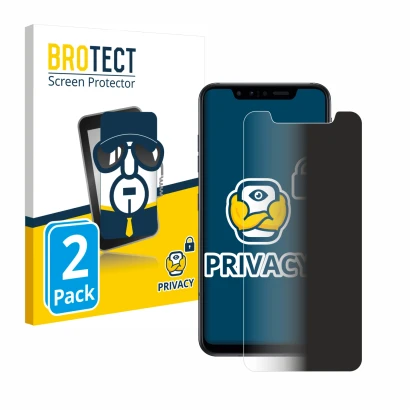 Face avant d’un emballage produit avec le logo de la marque BROTECT. À côté, l’appareil LG G8s ThinQ est représenté avec la pr