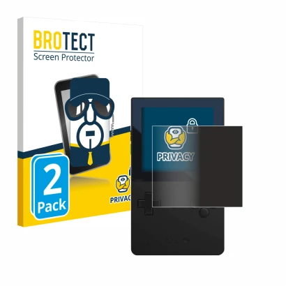 Face avant d’un emballage produit avec le logo de la marque BROTECT. À côté, l’appareil Analogue Pocket est représenté avec la