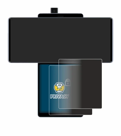 Image de l'appareil LG Wing (Affichage arrière) avec une grande variété de protections d'écran.